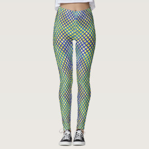 Schachbrett Muster diagonal blau 02.w Byellow BG Leggings