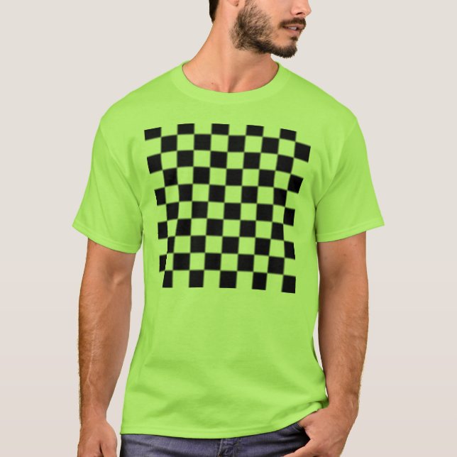 Schachbrett Muster Männergeflecht Shirt (Vorderseite)