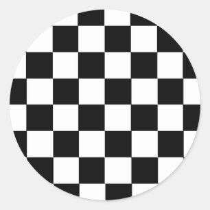 Schachbrett Muster Runder Aufkleber
