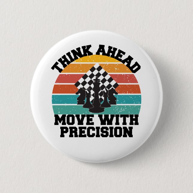 Schachbrett Pieces Strategy Precision Mind Game Button (Vorderseite)