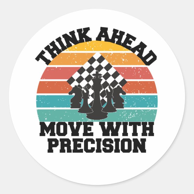 Schachbrett Pieces Strategy Precision Mind Game Runder Aufkleber (Vorderseite)