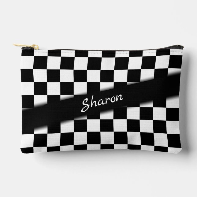 Schachbrett Race Flag Personal Zubehörtasche (Vorderseite)