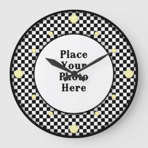 Schachbrett Rahmen für die Foto-Uhr Große Wanduhr