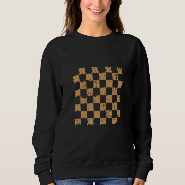 Schachbrett Retro Sweatshirt (Vorderseite)