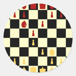 Schachbrett Runder Aufkleber