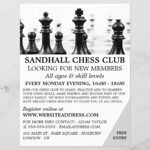 Schachbrett, Schachklubwerbung Flyer