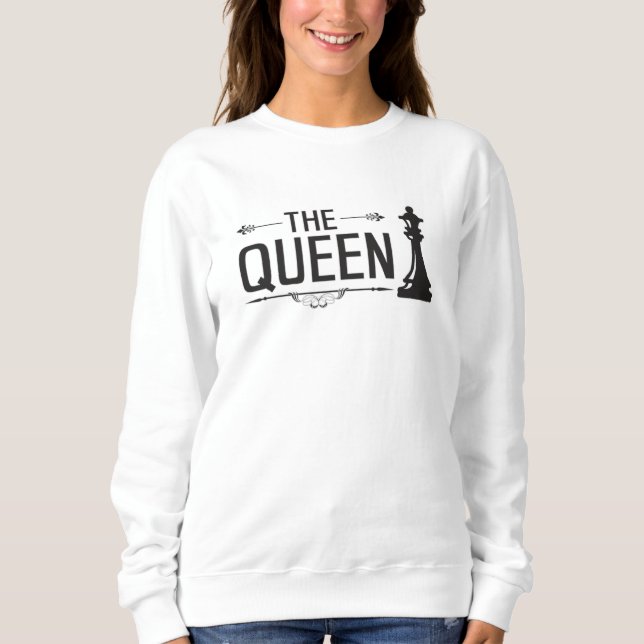Schachbrett Schachmatte Queen Board Geschenk Idee Sweatshirt (Vorderseite)