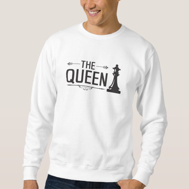 Schachbrett Schachmatte Queen Board Geschenk Idee Sweatshirt (Vorderseite)