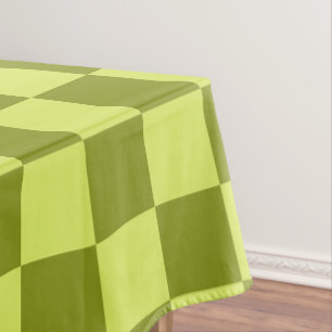 Schachbrett Schachmuster Olivgrün Limette Tischdecke