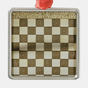 Schachbrett Silbernes Ornament
