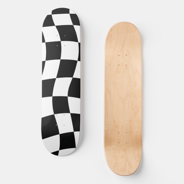 Schachbrett Skateboard (Vorderseite)