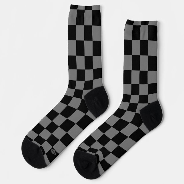 Schachbrett Socken in beliebiger Farbe! HAMbyWG (Linkes Detail)