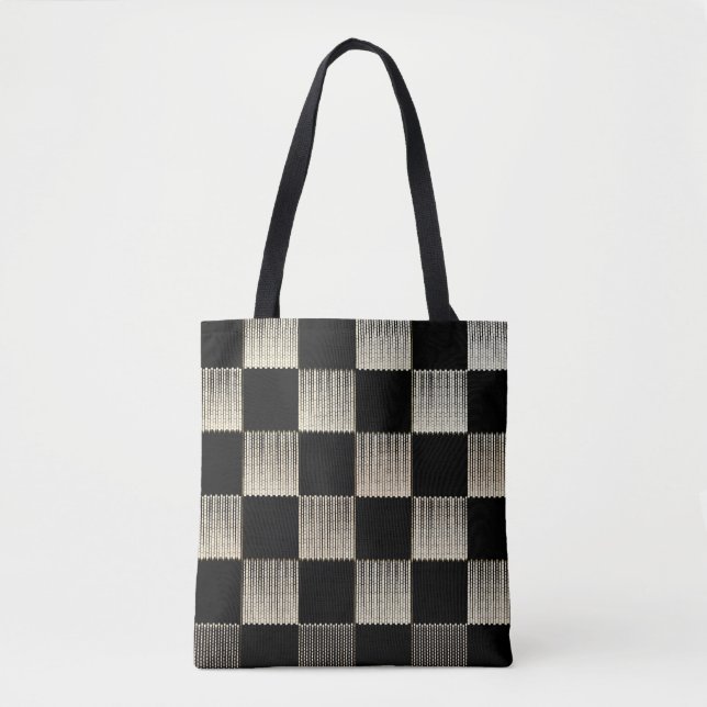Schachbrett-Textil-Kunst-Tasche (Vorderseite)