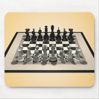 Schachbrett-und Schach-Stücke: Mousepad