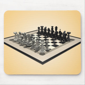 Schachbrett-und Schach-Stücke: Mousepad