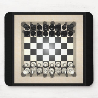 Schachbrett-und Schach-Stücke: Mousepad