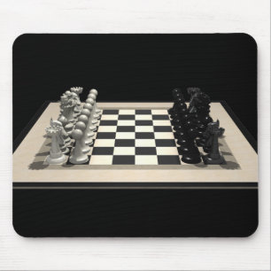 Schachbrett und Schachfiguren: Mousepad