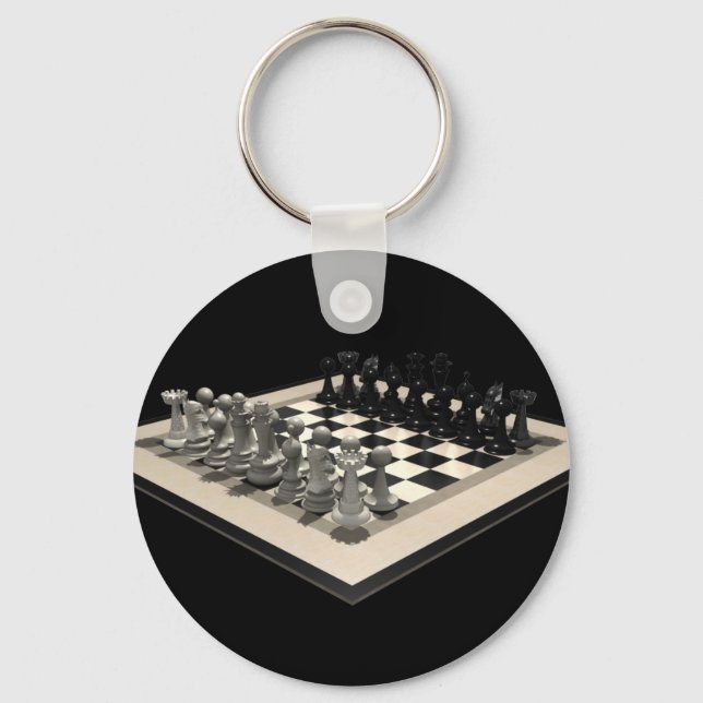 Schachbrett und Schachfiguren: Schlüsselanhänger (Vorderseite)