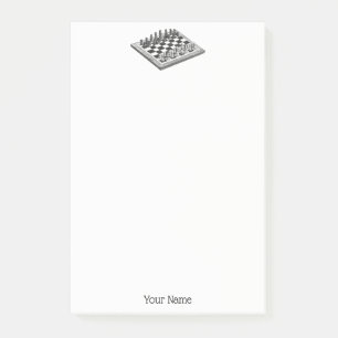 Schachbrett und Schachfiguren Vintage Kunst Post-it Klebezettel