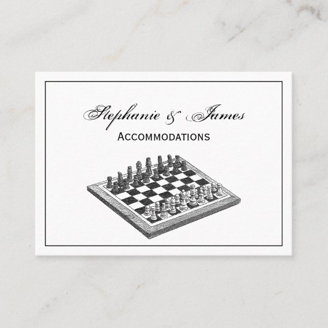 Schachbrett und Schachfiguren Vintage Kunst Visitenkarte (Vorderseite)