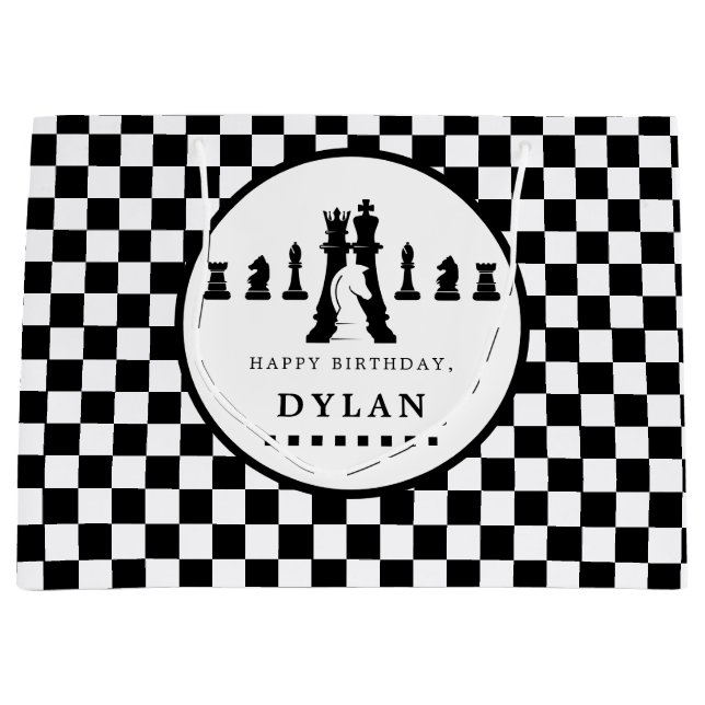 Schachbrett und Spielautomaten Nacht jedes Alter G Große Geschenktüte (Vorderseite)