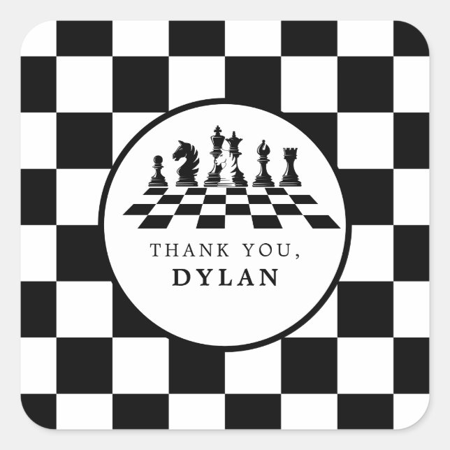 Schachbrett und Spielautomaten Nacht jedes Alter G Quadratischer Aufkleber (Vorderseite)