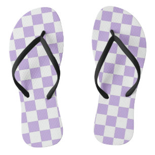 Schachbrett und Weiß Flip Flops