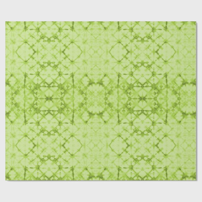 Schachbrett-Wahrsager-Spiegel Chartreuse Geschenkpapier (Flach)