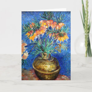 Schachbrettblumen in Kupfer-Schale: Vincent Van Go Karte