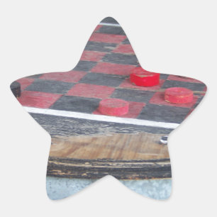 Schachbretter Game Stern-Aufkleber