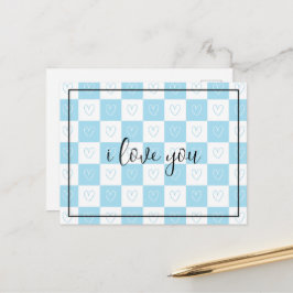 Schachbretter und Herz Postkarte