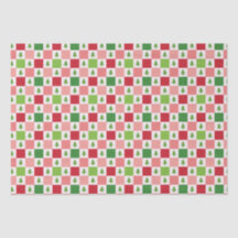 Schachbretter Weihnachtsbaummuster - Rot, Rosa, Gr