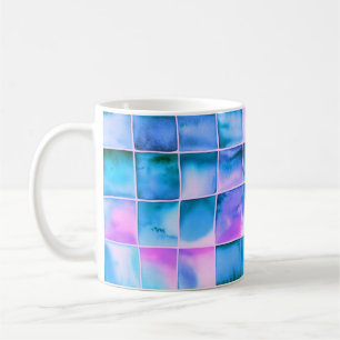 Schachbrettmuster Aquarell Kaffeetasse