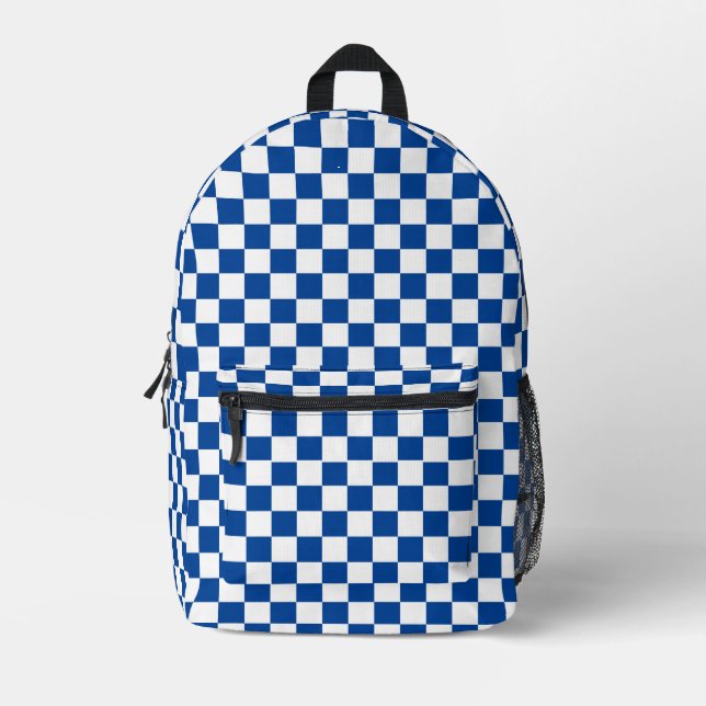 Schachbrettmuster Bedruckter Rucksack (Vorderseite)
