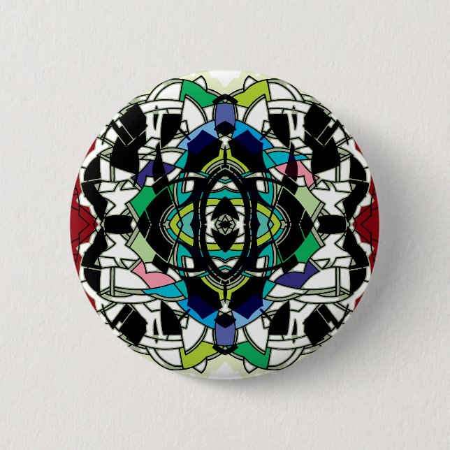 Schachbrettmuster Design Button (Vorderseite)