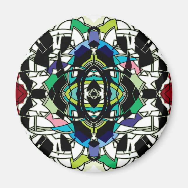 Schachbrettmuster Design Magnet (Vorne)