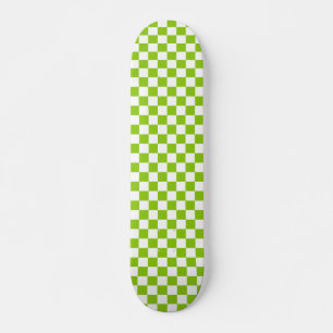 Schachbrettmuster für den Retro-Karo in Lime Green Skateboard