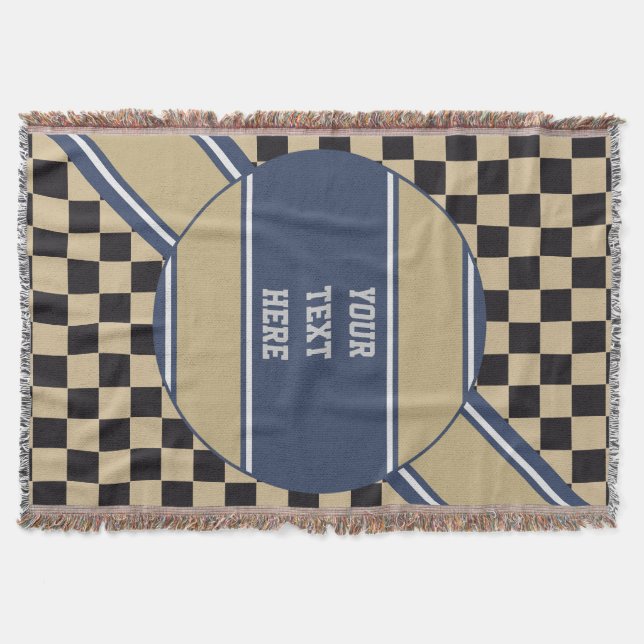 Schachbrettmuster + Ihr Backgr Farbe & Text Decke (Vorderseite)