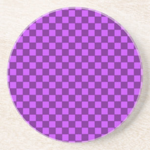 Schachbrettmuster in Lila und Magenta Untersetzer