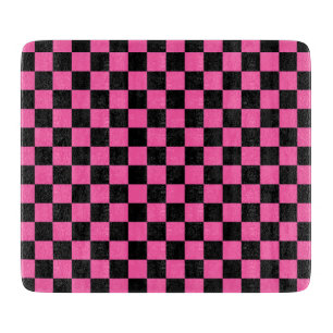 Schachbrettmuster in Schwarz und Pink Schneidebrett