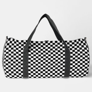 Schachbrettmuster in Schwarz und Weiß Duffle Bag