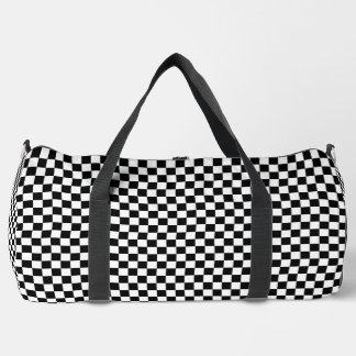 Schachbrettmuster in Schwarz und Weiß Duffle Bag
