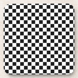 Schachbrettmuster in Schwarz und Weiß Getränkeuntersetzer