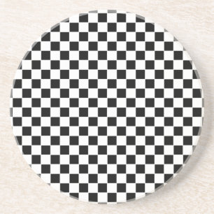 Schachbrettmuster in Schwarz und Weiß Getränkeuntersetzer