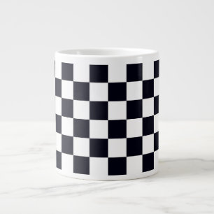 Schachbrettmuster in Schwarz und Weiß Jumbo-Tasse