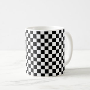 Schachbrettmuster in Schwarz und Weiß Kaffeetasse