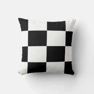 Schachbrettmuster in Schwarz und Weiß Kissen