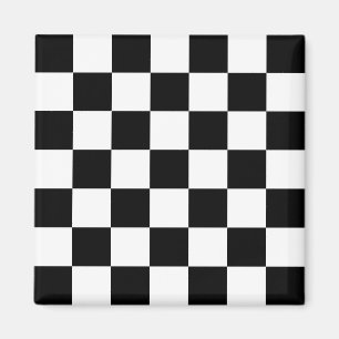 Schachbrettmuster in Schwarz und Weiß Magnet