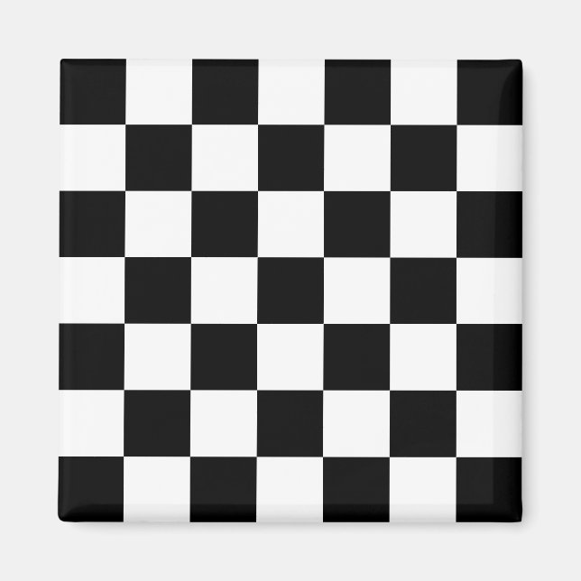 Schachbrettmuster in Schwarz und Weiß Magnet (Vorne)