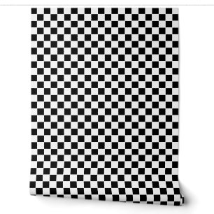 Schachbrettmuster in Schwarz und Weiß Tapete